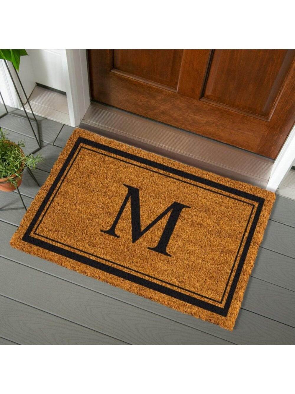 Personalized Monogram Coir Doormat 36x24 - Non-Slip Welcome Mat for Home Decor